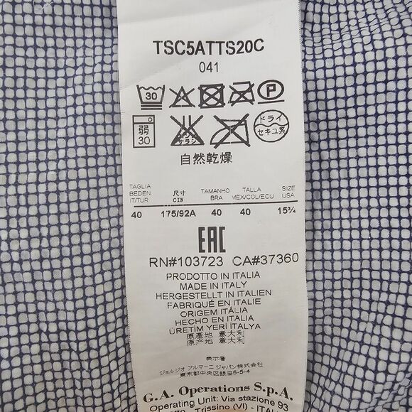 Giorgio Armani Men’s Shirt Size 40 IT (S US) Made in Italy Blue - Picture 8 of 8